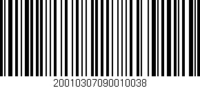 Código de barras (EAN, GTIN, SKU, ISBN): '20010307090010038'