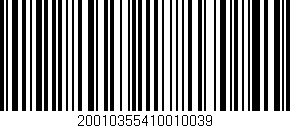 Código de barras (EAN, GTIN, SKU, ISBN): '20010355410010039'