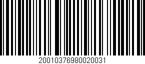 Código de barras (EAN, GTIN, SKU, ISBN): '20010376980020031'