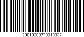 Código de barras (EAN, GTIN, SKU, ISBN): '20010380770010037'