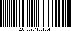 Código de barras (EAN, GTIN, SKU, ISBN): '20010398410010041'