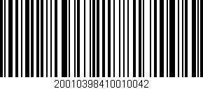 Código de barras (EAN, GTIN, SKU, ISBN): '20010398410010042'