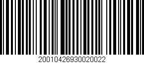 Código de barras (EAN, GTIN, SKU, ISBN): '20010426930020022'