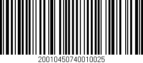 Código de barras (EAN, GTIN, SKU, ISBN): '20010450740010025'