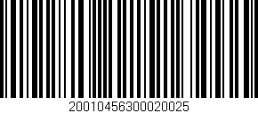 Código de barras (EAN, GTIN, SKU, ISBN): '20010456300020025'