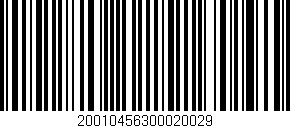 Código de barras (EAN, GTIN, SKU, ISBN): '20010456300020029'