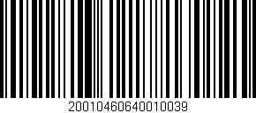 Código de barras (EAN, GTIN, SKU, ISBN): '20010460640010039'