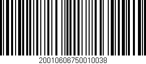 Código de barras (EAN, GTIN, SKU, ISBN): '20010606750010038'
