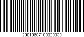 Código de barras (EAN, GTIN, SKU, ISBN): '20010607100020030'