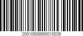 Código de barras (EAN, GTIN, SKU, ISBN): '20010608690010038'