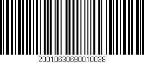 Código de barras (EAN, GTIN, SKU, ISBN): '20010630690010038'