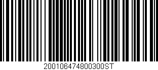 Código de barras (EAN, GTIN, SKU, ISBN): '200106474800300ST'