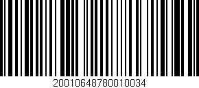 Código de barras (EAN, GTIN, SKU, ISBN): '20010648780010034'