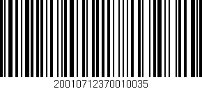 Código de barras (EAN, GTIN, SKU, ISBN): '20010712370010035'
