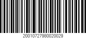 Código de barras (EAN, GTIN, SKU, ISBN): '20010727980020029'