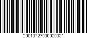 Código de barras (EAN, GTIN, SKU, ISBN): '20010727980020031'