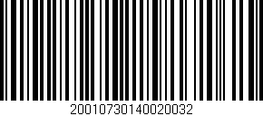 Código de barras (EAN, GTIN, SKU, ISBN): '20010730140020032'