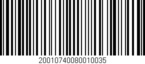 Código de barras (EAN, GTIN, SKU, ISBN): '20010740080010035'