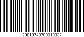 Código de barras (EAN, GTIN, SKU, ISBN): '20010740700010037'