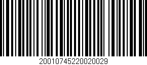 Código de barras (EAN, GTIN, SKU, ISBN): '20010745220020029'