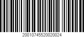 Código de barras (EAN, GTIN, SKU, ISBN): '20010745520020024'