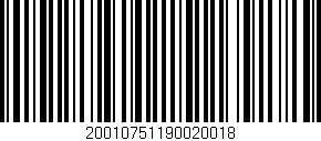 Código de barras (EAN, GTIN, SKU, ISBN): '20010751190020018'