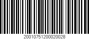 Código de barras (EAN, GTIN, SKU, ISBN): '20010751200020028'
