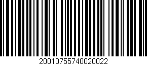 Código de barras (EAN, GTIN, SKU, ISBN): '20010755740020022'