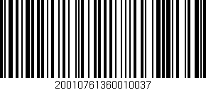 Código de barras (EAN, GTIN, SKU, ISBN): '20010761360010037'