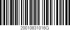 Código de barras (EAN, GTIN, SKU, ISBN): '20010831016G'
