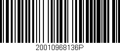 Código de barras (EAN, GTIN, SKU, ISBN): '20010968136P'