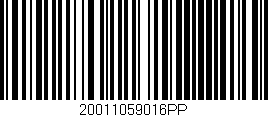 Código de barras (EAN, GTIN, SKU, ISBN): '20011059016PP'