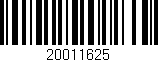 Código de barras (EAN, GTIN, SKU, ISBN): '20011625'