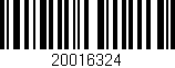 Código de barras (EAN, GTIN, SKU, ISBN): '20016324'