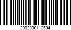 Código de barras (EAN, GTIN, SKU, ISBN): '2002000113504'
