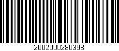 Código de barras (EAN, GTIN, SKU, ISBN): '2002000280398'