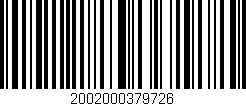 Código de barras (EAN, GTIN, SKU, ISBN): '2002000379726'