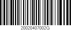 Código de barras (EAN, GTIN, SKU, ISBN): '20020407002G'
