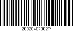Código de barras (EAN, GTIN, SKU, ISBN): '20020407002P'