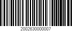 Código de barras (EAN, GTIN, SKU, ISBN): '2002630000007'
