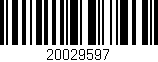 Código de barras (EAN, GTIN, SKU, ISBN): '20029597'
