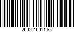 Código de barras (EAN, GTIN, SKU, ISBN): '20030109110G'
