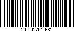 Código de barras (EAN, GTIN, SKU, ISBN): '2003027010562'