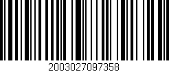 Código de barras (EAN, GTIN, SKU, ISBN): '2003027097358'