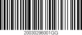 Código de barras (EAN, GTIN, SKU, ISBN): '20030296001GG'