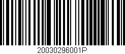 Código de barras (EAN, GTIN, SKU, ISBN): '20030296001P'