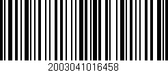 Código de barras (EAN, GTIN, SKU, ISBN): '2003041016458'