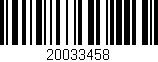Código de barras (EAN, GTIN, SKU, ISBN): '20033458'