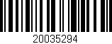 Código de barras (EAN, GTIN, SKU, ISBN): '20035294'