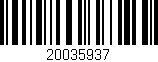 Código de barras (EAN, GTIN, SKU, ISBN): '20035937'
